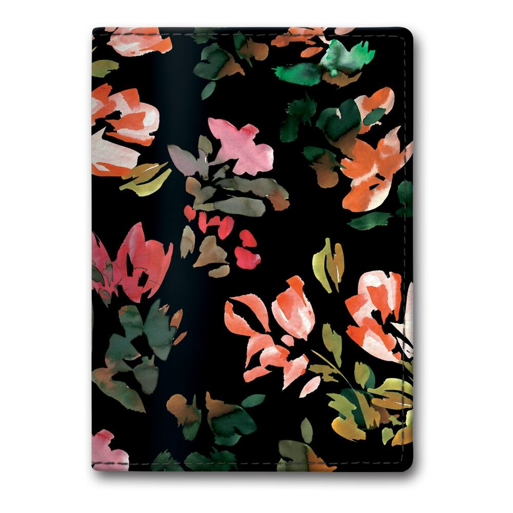 Fashion Passport Wallet | Black Floral